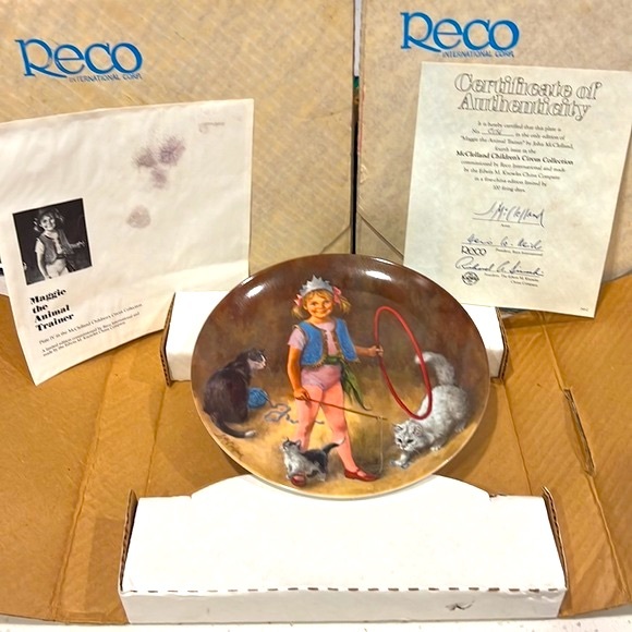 Vintage Reco Fine China Plate “Maggie the Animal Trainer” McClelland Home Decor - Picture 3 of 11